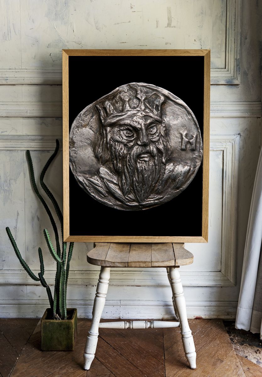Ancient Warrior Coin Photography Poster. — room view 1