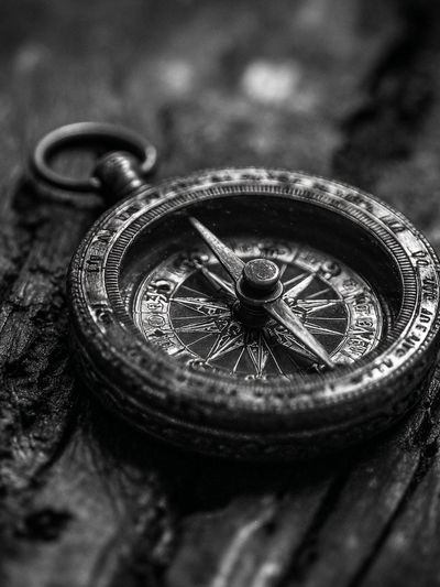 Antique Compass Black-White Poster. poster