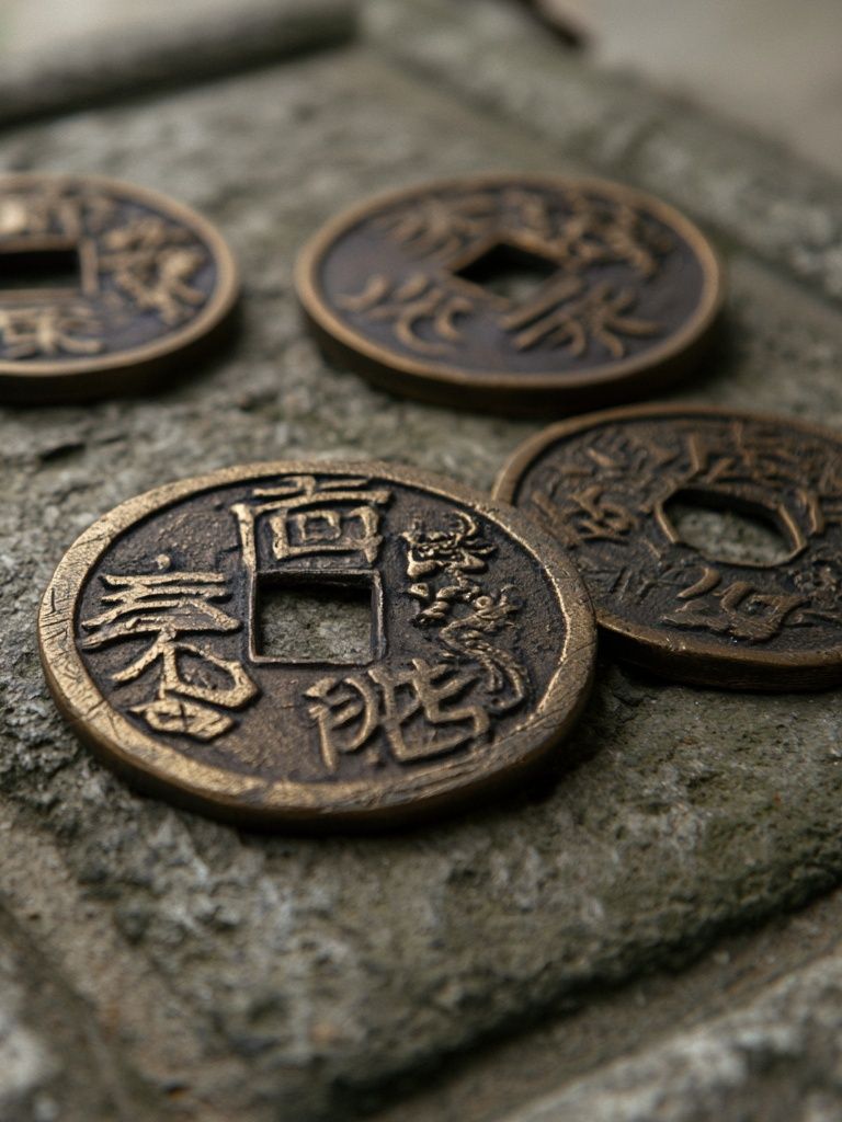 Ancient Chinese Coins Photography Poster. poster — photography art