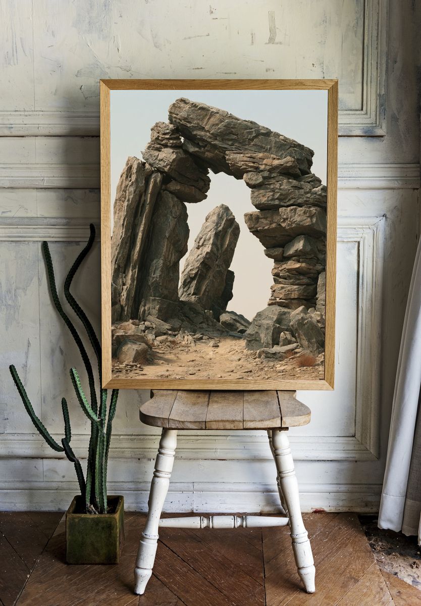Desert Rock Arch Photography Poster. — room view 1