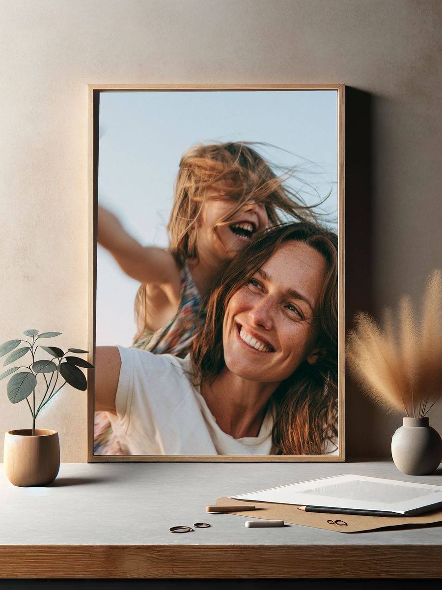 Joyful Mother and Child Photography Poster. — room view 2