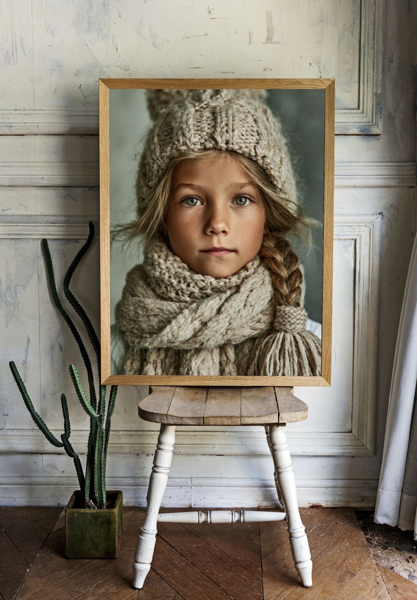 Knitted Winter Portrait Poster. room preview