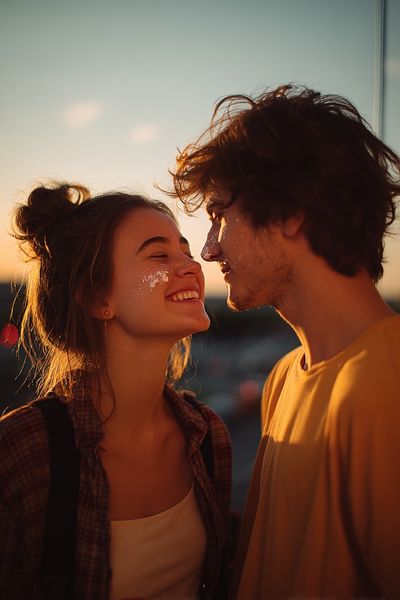 Sunset Couple Portrait Print.