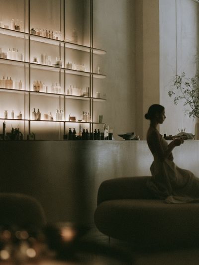 Serene Spa Interior Photography Poster. poster