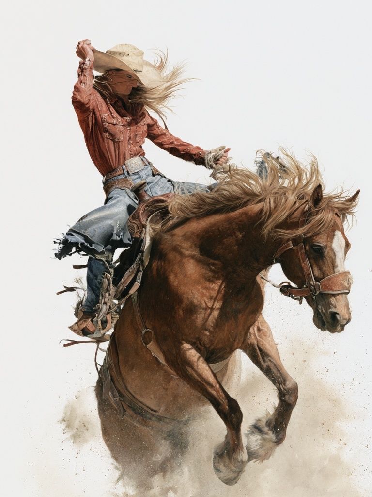 Cowgirl Rodeo Horse Photography Poster. poster detail