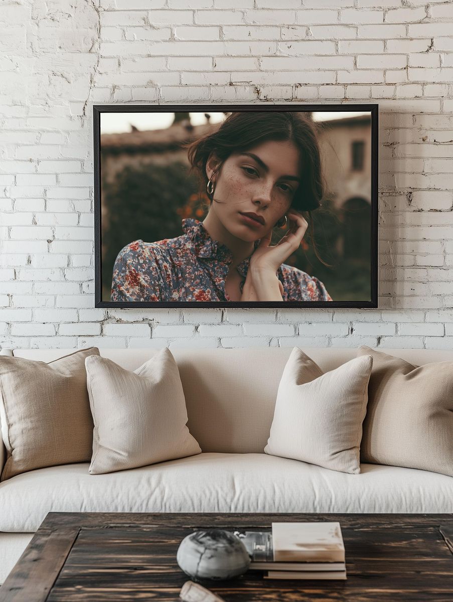 Freckled Portrait Photography Poster. — room view 1