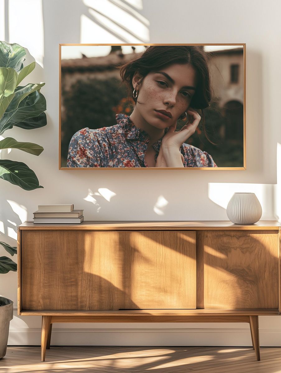 Freckled Portrait Photography Poster. — room view 3