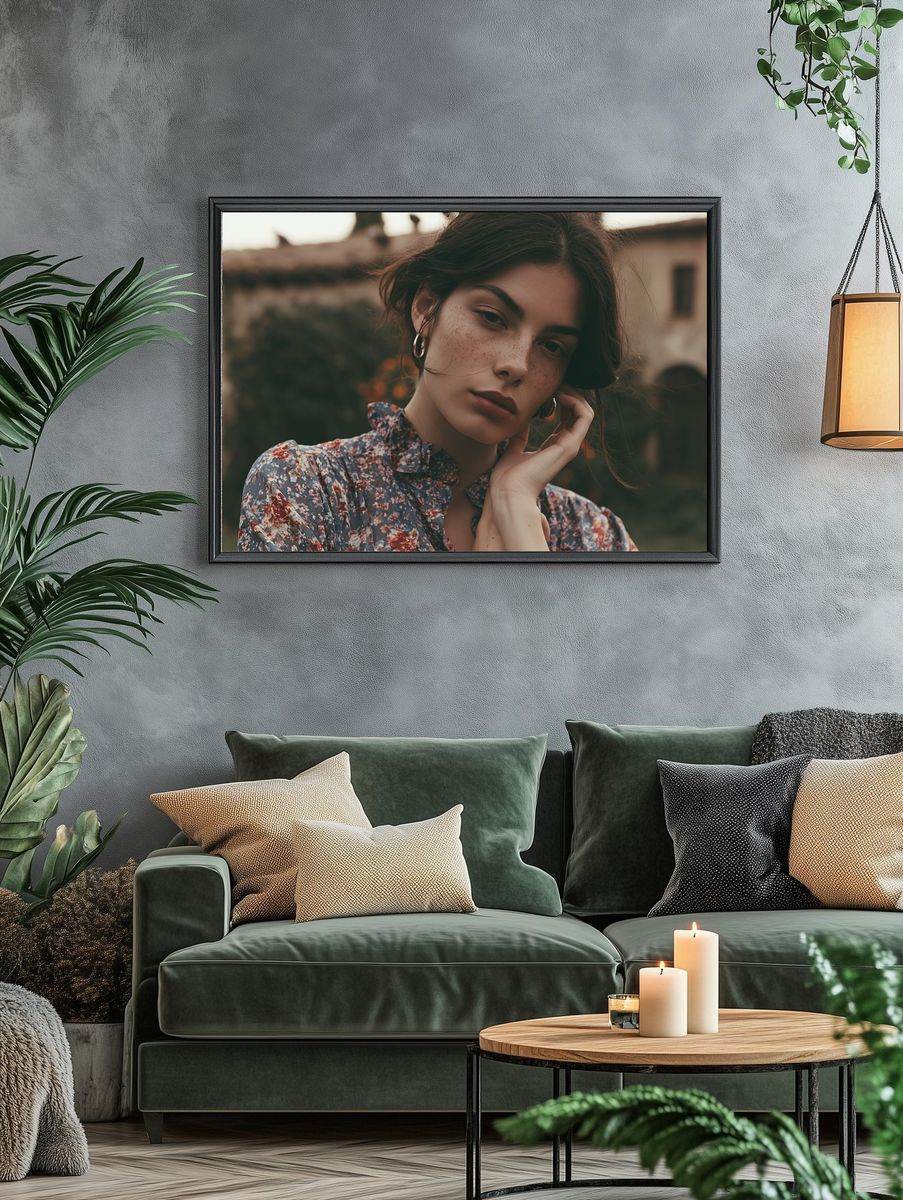 Freckled Portrait Photography Poster. — room view 4