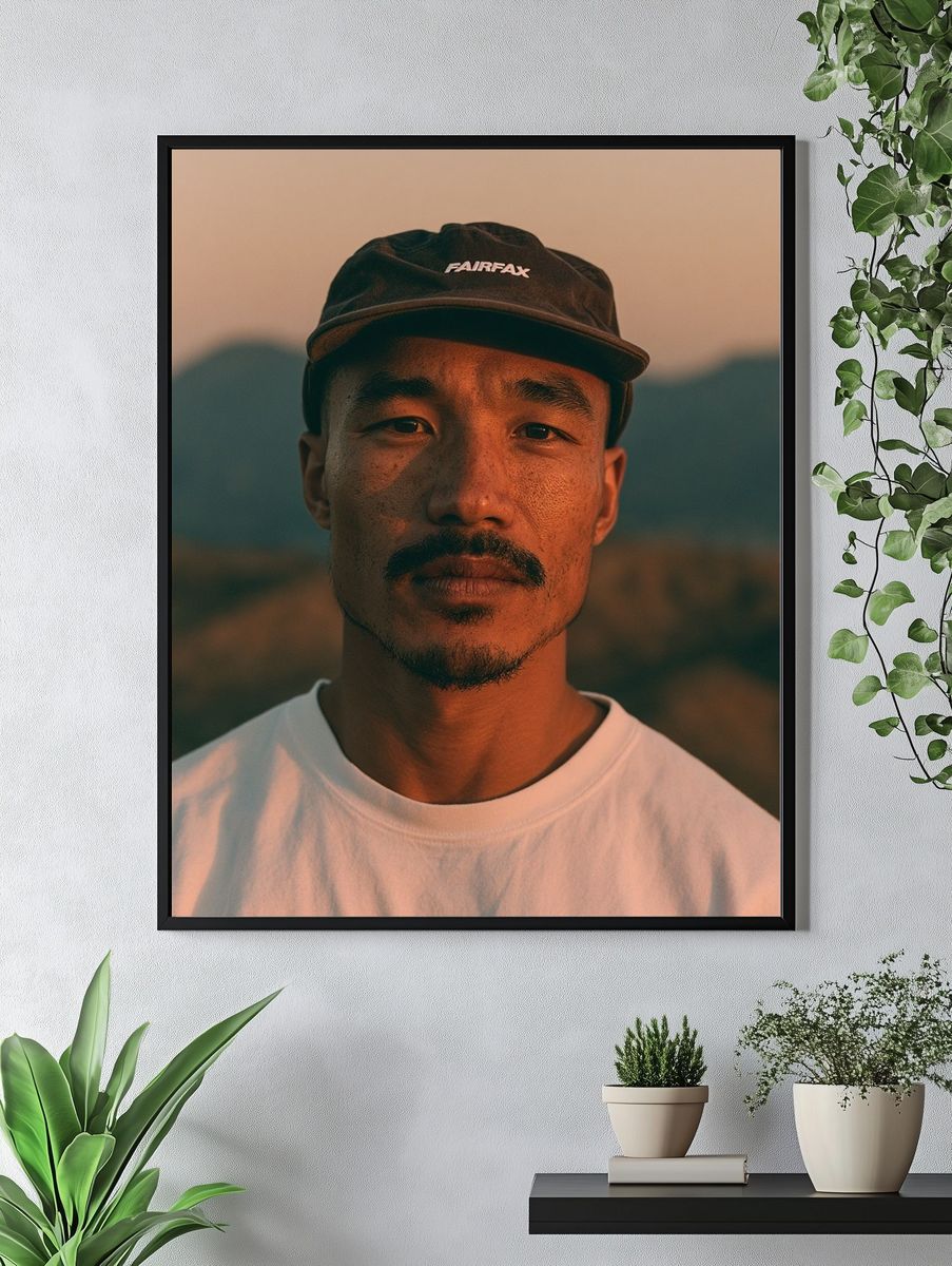 Portrait of a Man at Sunset Poster. — room view 4