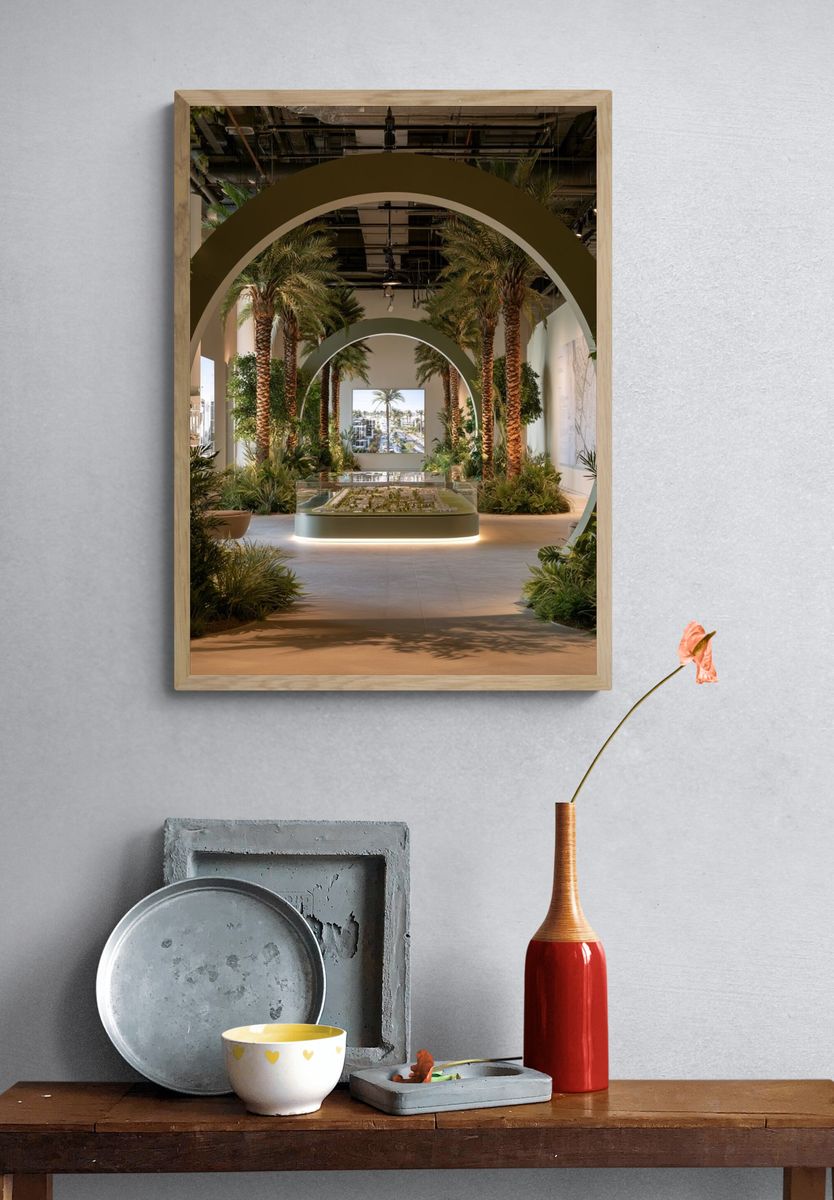 Palm Atrium Interior Photography Poster. — room view 3