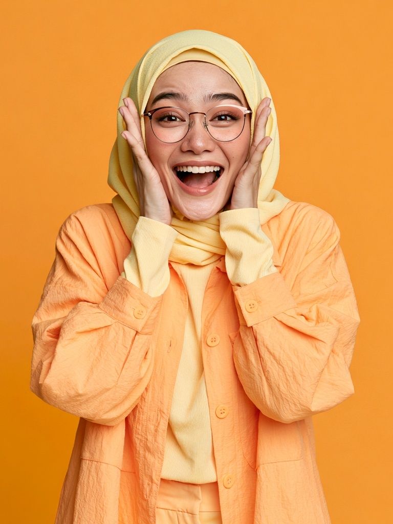 Joyful Hijab Portrait Photography Poster. poster detail