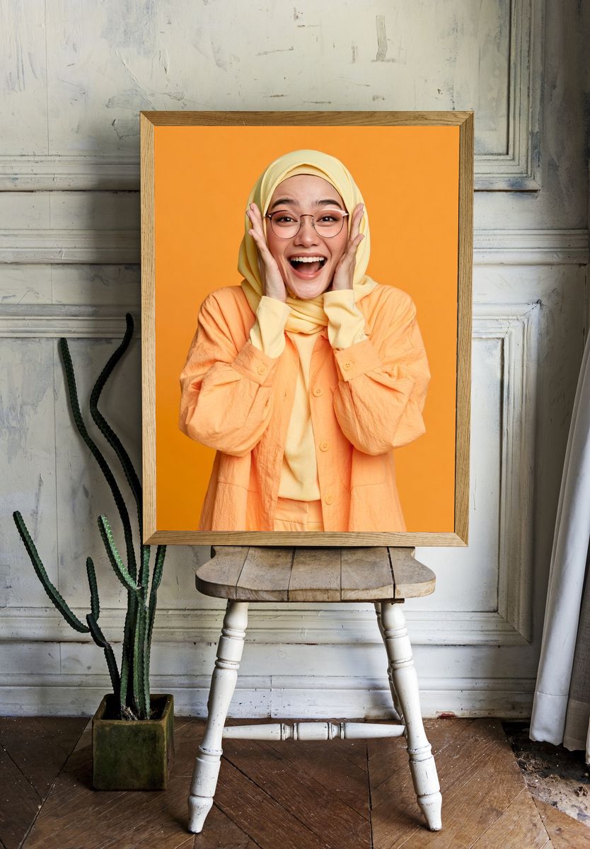 Joyful Hijab Portrait Photography Poster. room preview