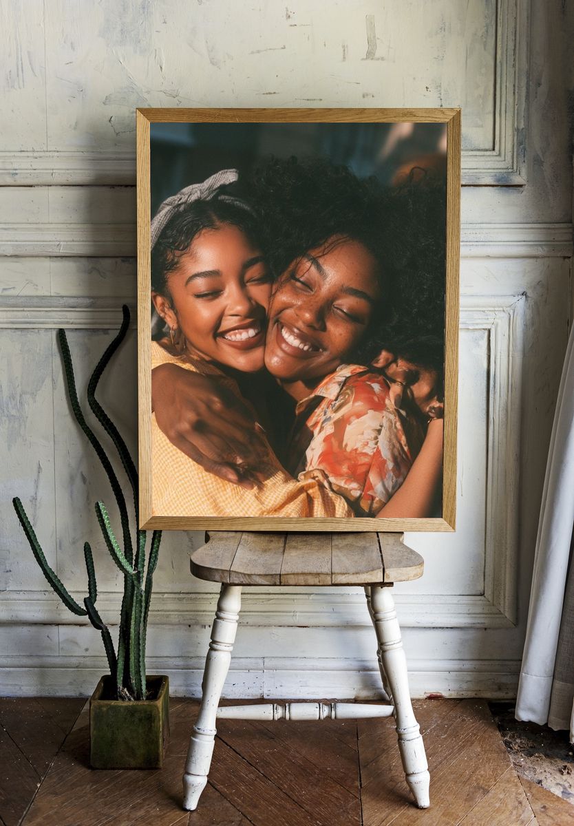 Joyful Embrace Photography Poster. — room view 1