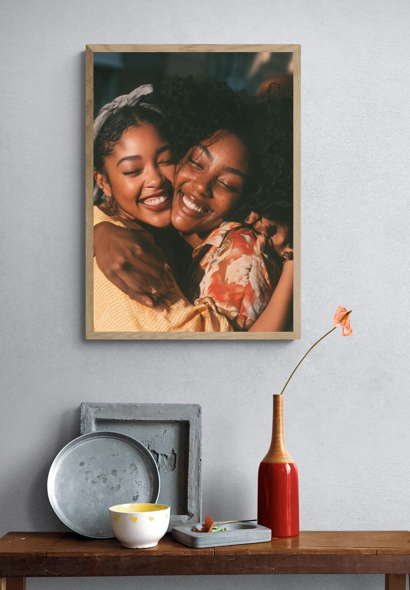 Joyful Embrace Photography Poster. — room view 3