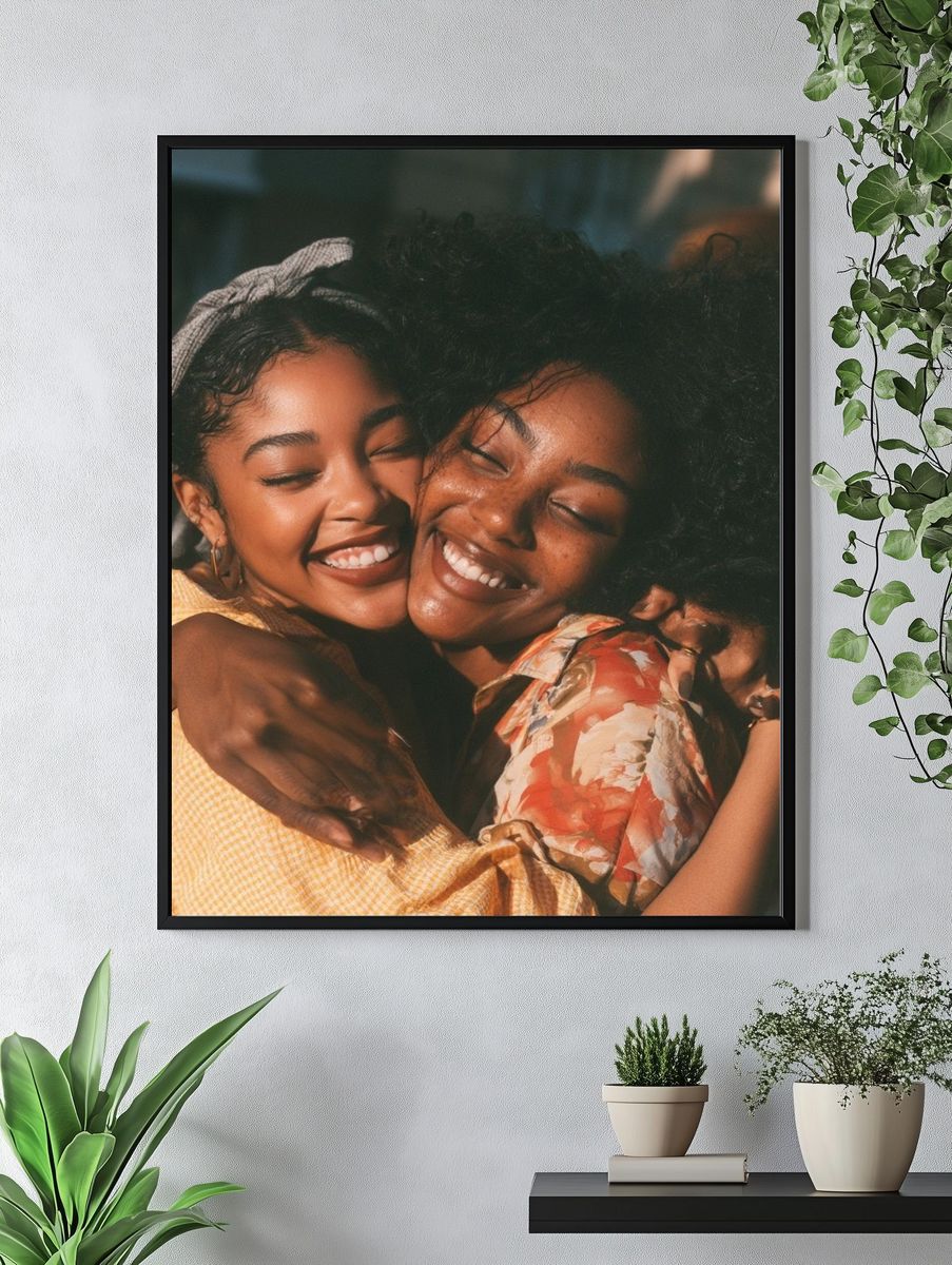 Joyful Embrace Photography Poster. — room view 4