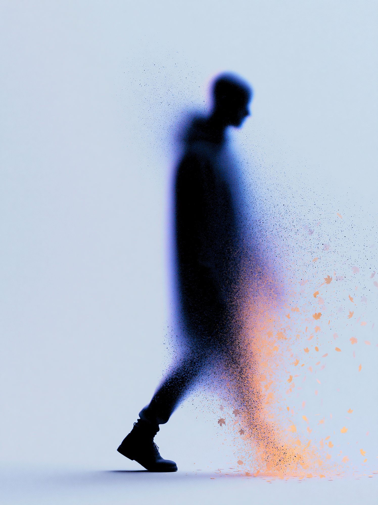 Disintegrating Figure Photography Poster. poster detail