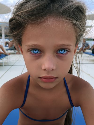 Blue-Eyed Girl Portrait Poster.