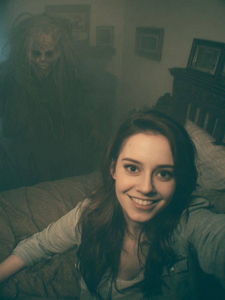 Haunted Bedroom Selfie Horror Poster. poster — photography art
