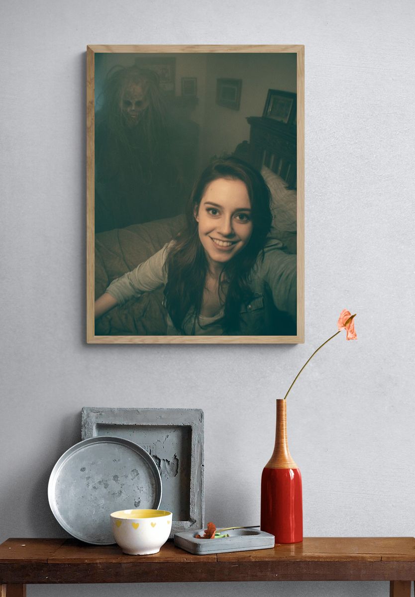 Haunted Bedroom Selfie Horror Poster. — room view 3