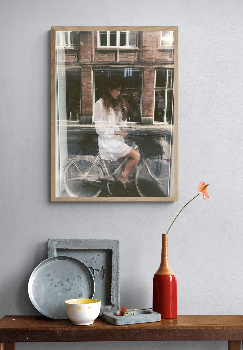 Urban Bicycle Reflection Photography Poster. — room view 3