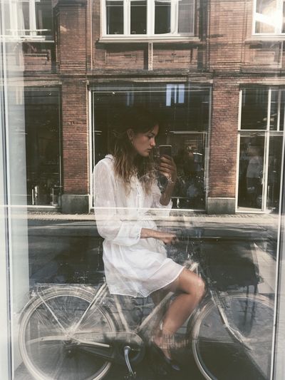 Urban Bicycle Reflection Photography Poster. poster