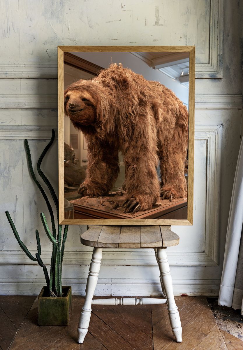 Museum Sloth Exhibit Photography Poster. — room view 1