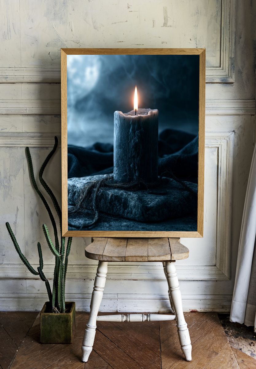 Moody Candle Still Life Poster. room preview