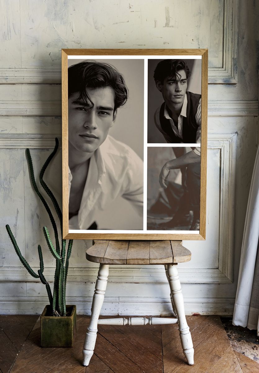 Vintage Male Portrait Photography Poster. room preview