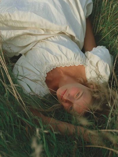 Woman in Meadow Photography Poster. poster print