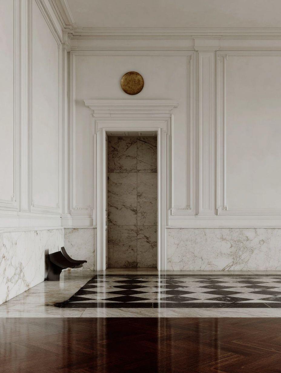 Marble Hallway Interior Photography Poster. poster detail