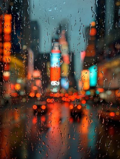 Rainy City Lights Photography Poster. poster print
