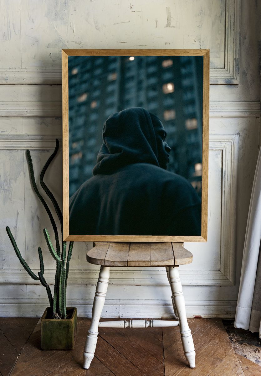 Hooded Figure at Dusk Poster. — room view 1
