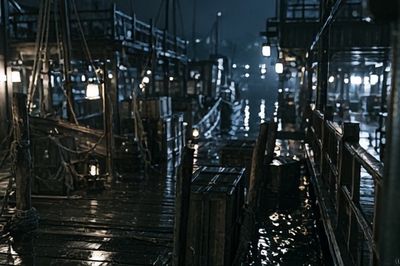 Rainy Dockside Alley Photography Poster. poster