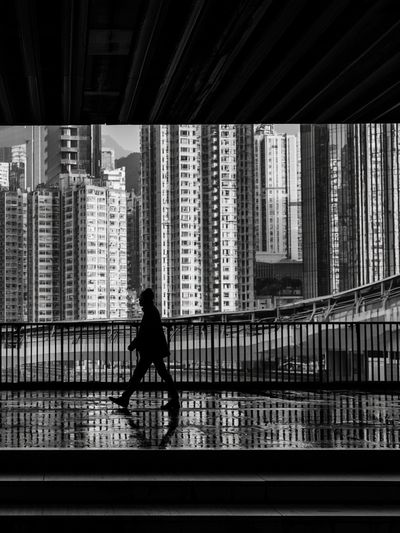Urban Crossing Black-White Poster.