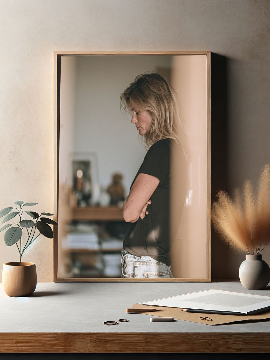 Contemplative Woman Portrait Print. — room view 2