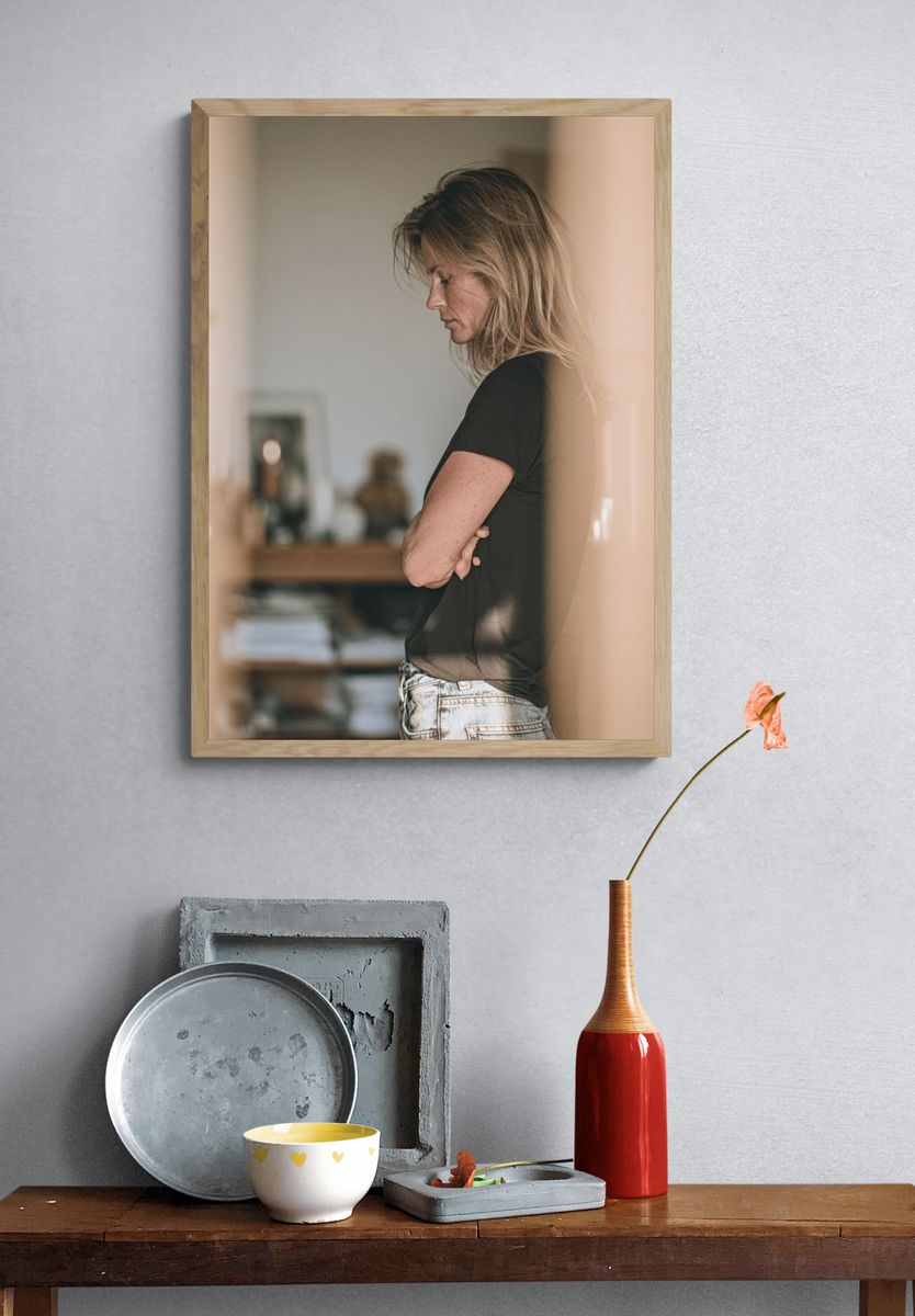 Contemplative Woman Portrait Print. — room view 3