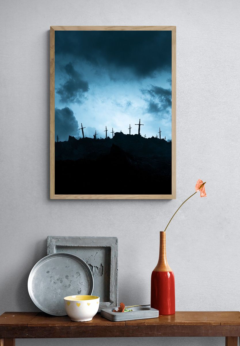 Stormy Cross Hill Photography Poster. — room view 3