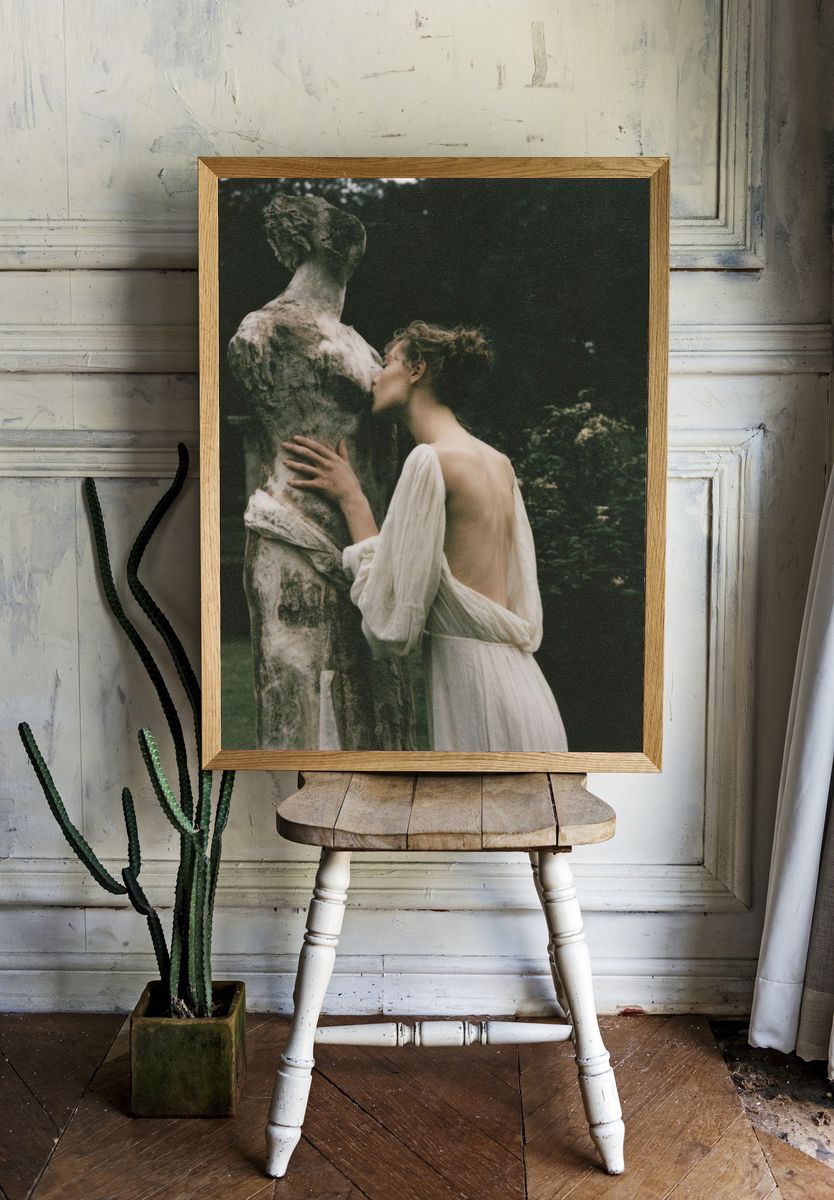 Classical Garden Embrace Photography Poster. — room view 1