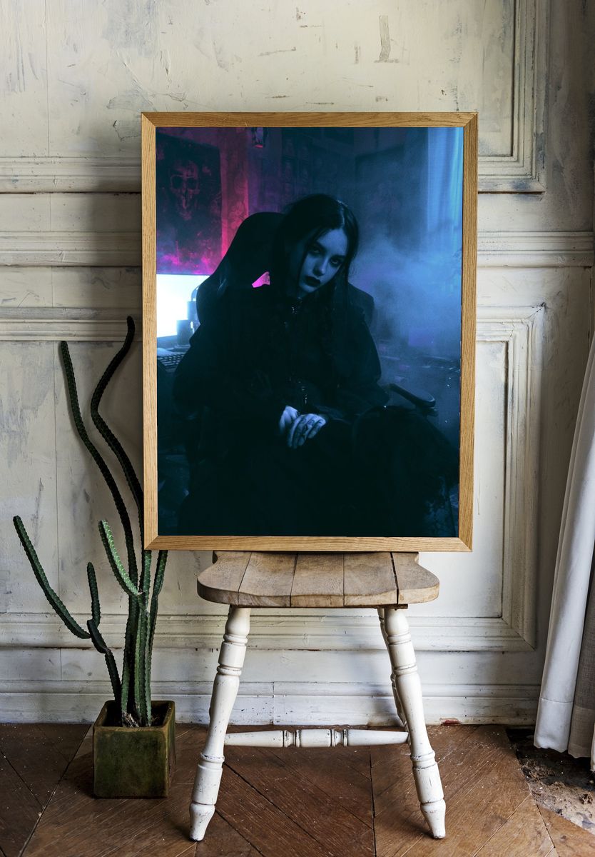 Gothic Neon Portrait Poster. room preview