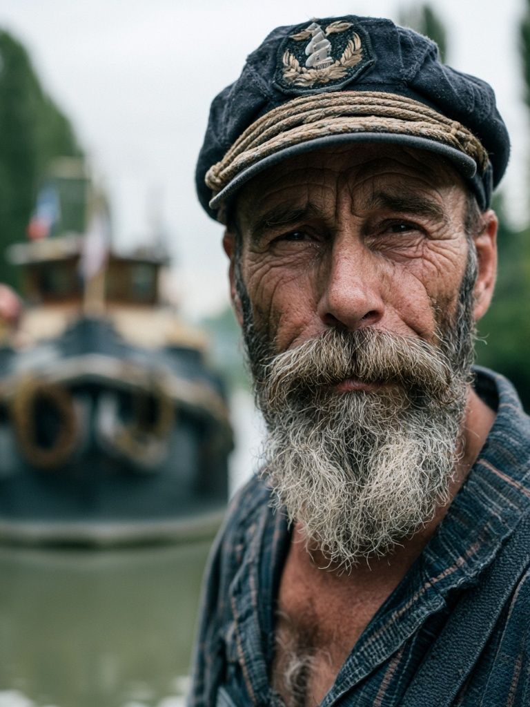 Weathered Sailor Portrait Poster. poster detail