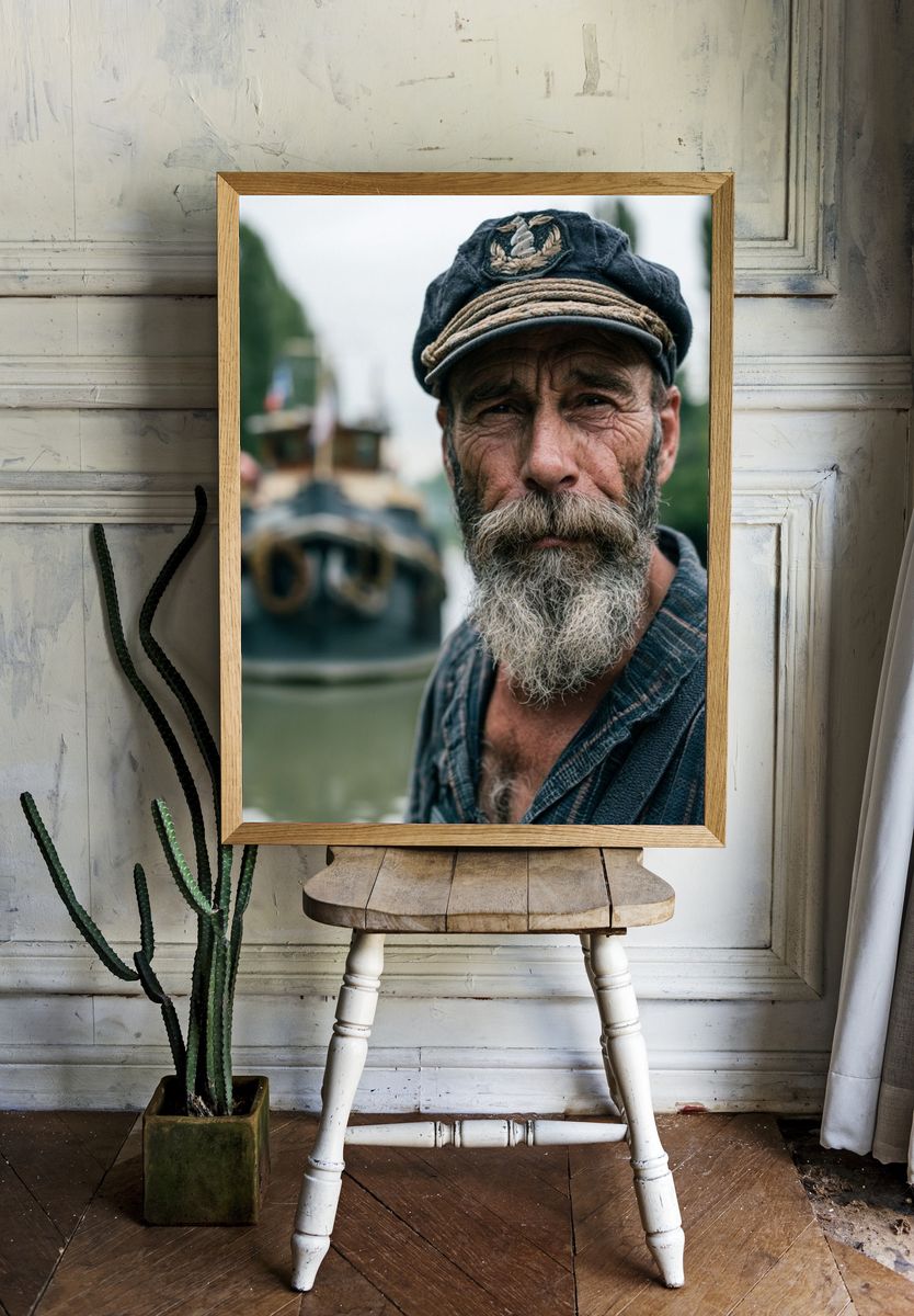 Weathered Sailor Portrait Poster. — room view 1