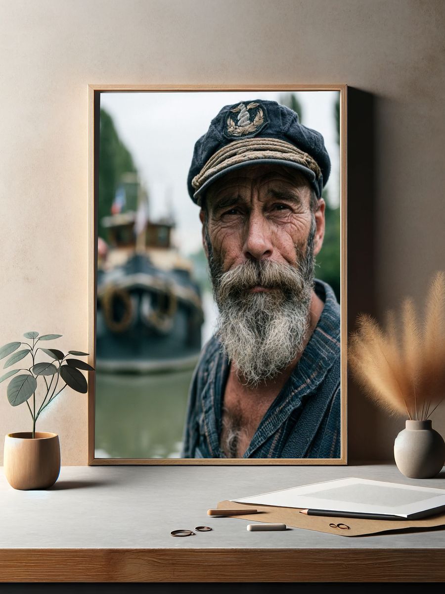 Weathered Sailor Portrait Poster. — room view 2