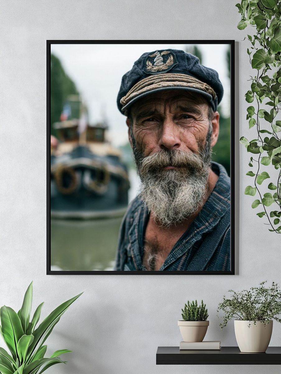 Weathered Sailor Portrait Poster. — room view 4