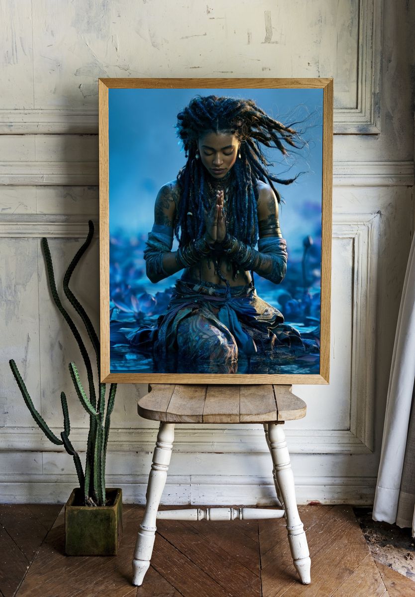 Mystic Lotus Meditation Photography Poster. — room view 1