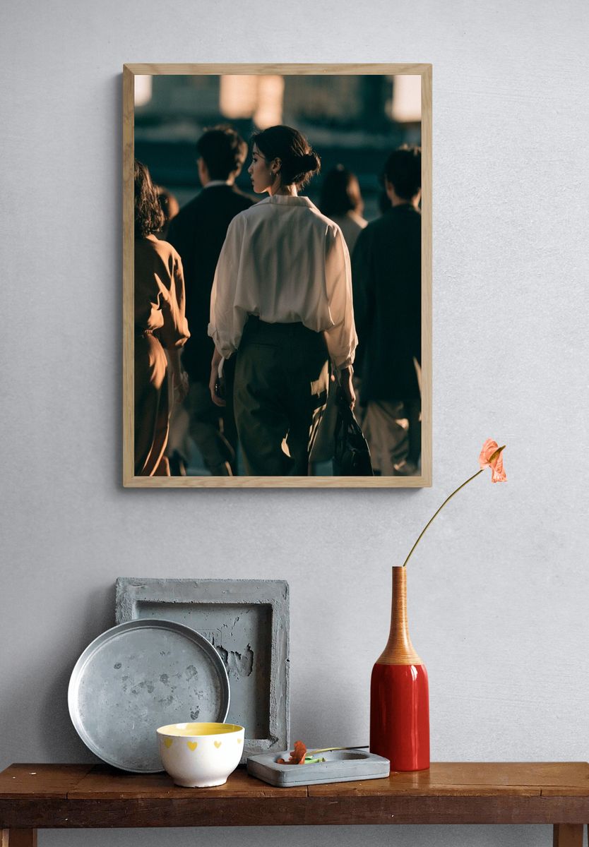Urban Crowd Street Photography Poster. — room view 3