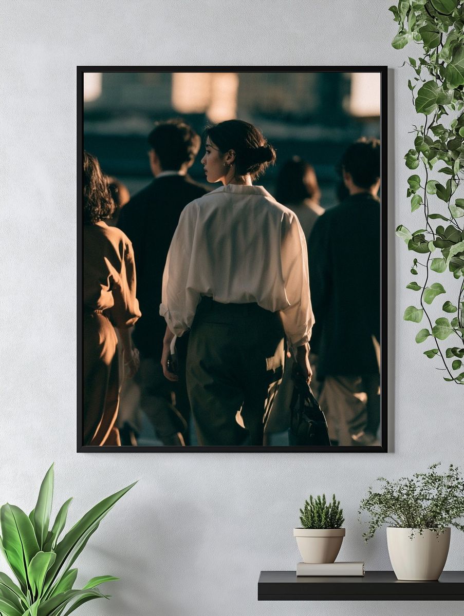 Urban Crowd Street Photography Poster. — room view 4