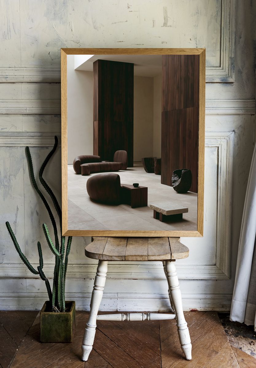 Minimalist Wood Interior Photography Poster. — room view 1