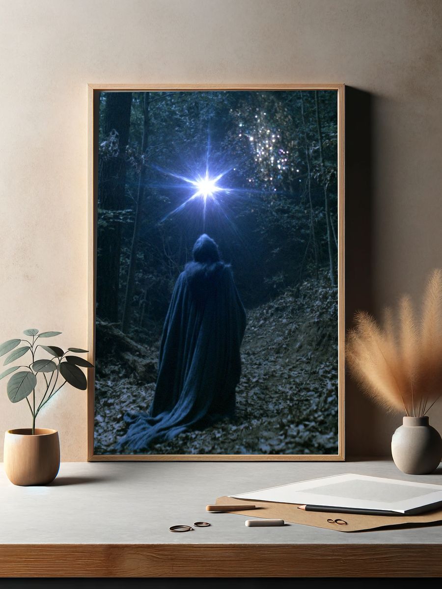 Mystic Forest Light Photography Poster. — room view 2
