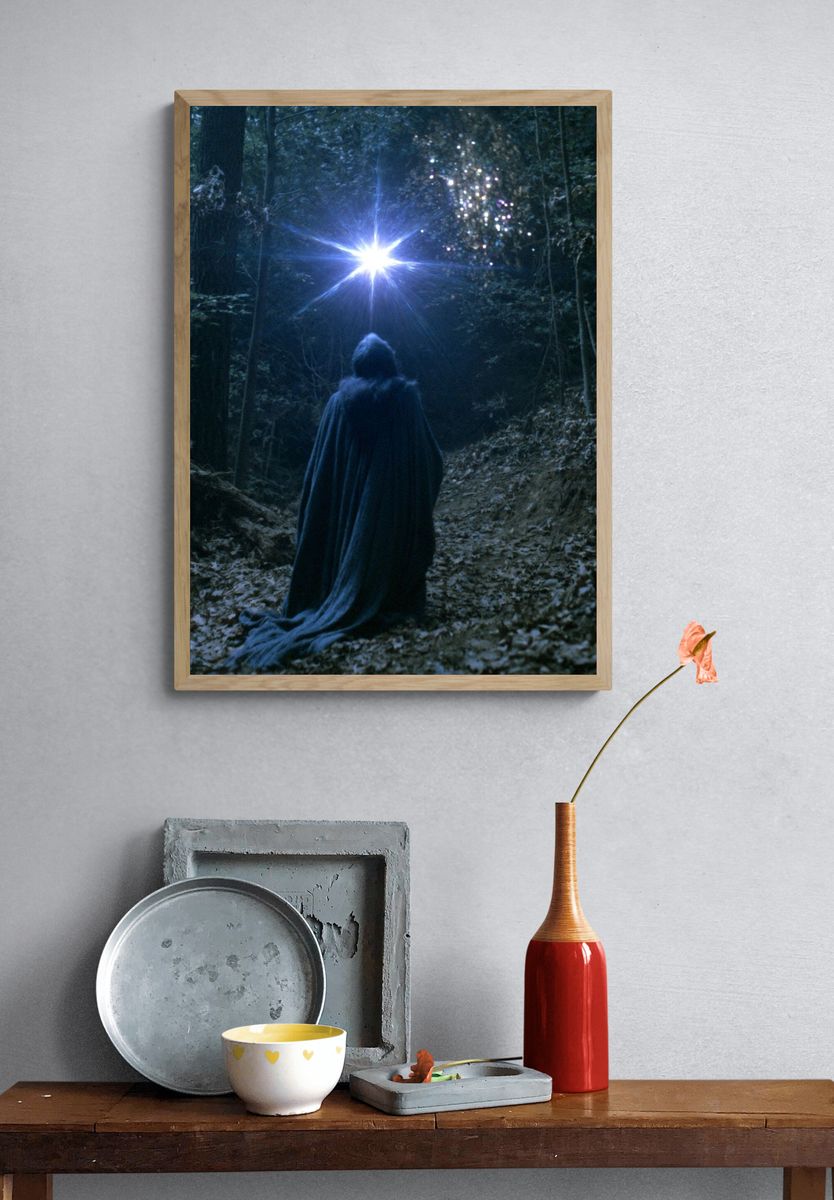 Mystic Forest Light Photography Poster. — room view 3