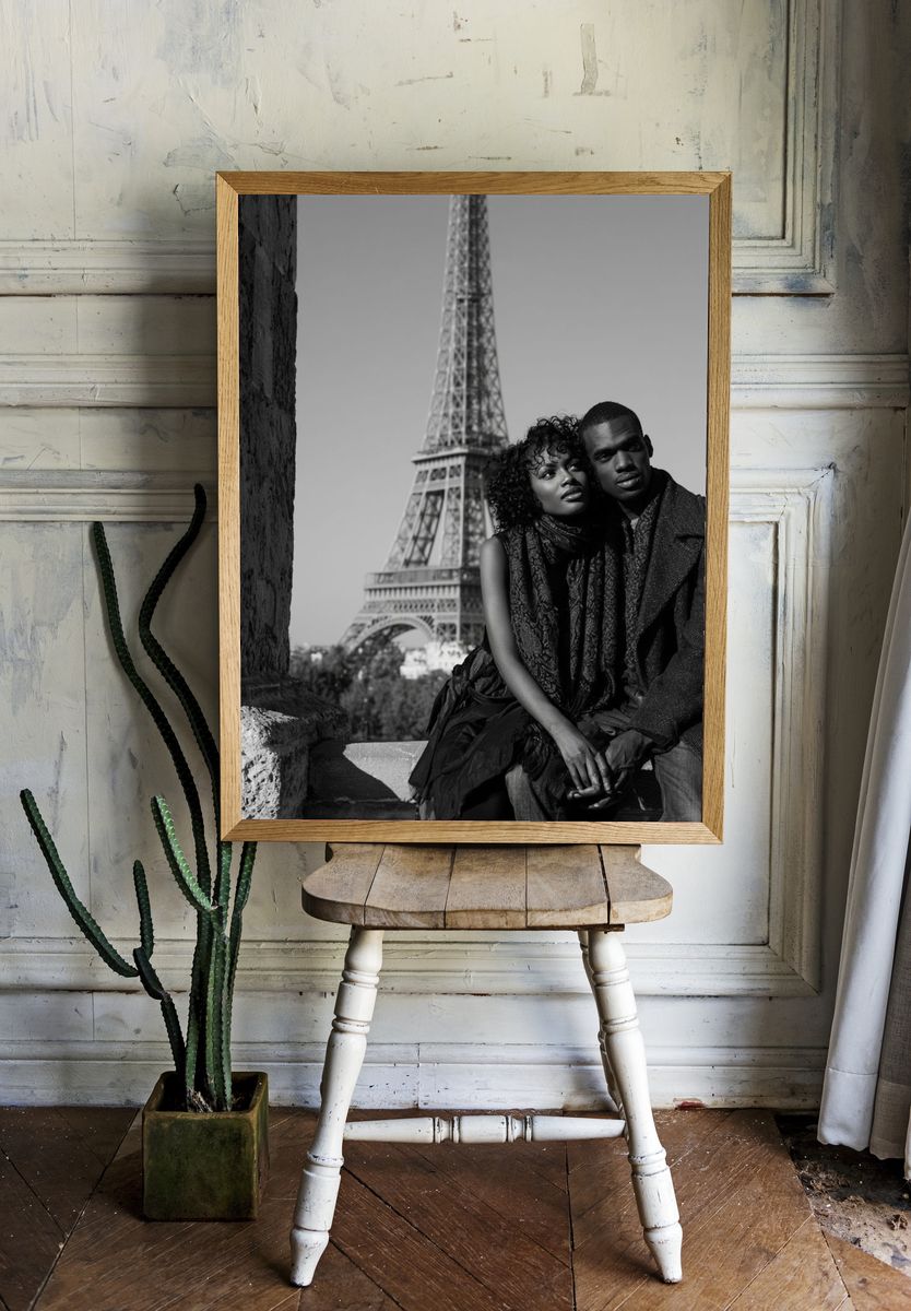 Paris Eiffel Tower Couple Photography Poster. room preview